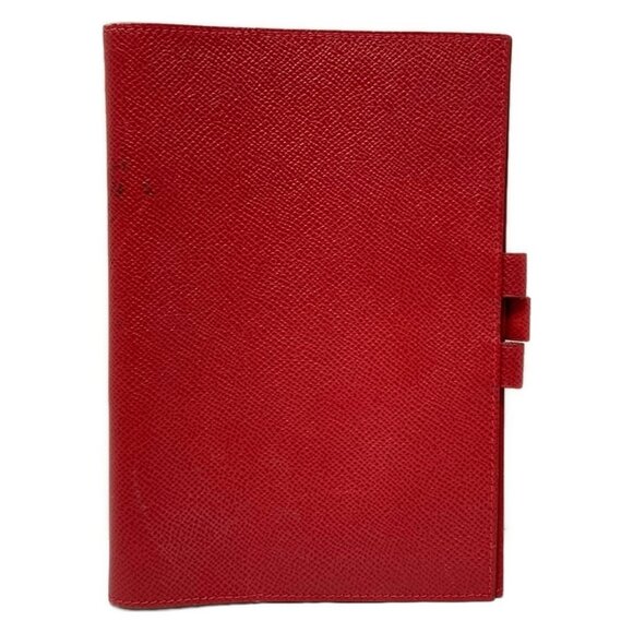Auth HERMES Globetrotter - Vermillion Veau Graine Couchevel Square A Agenda - Picture 2 of 7